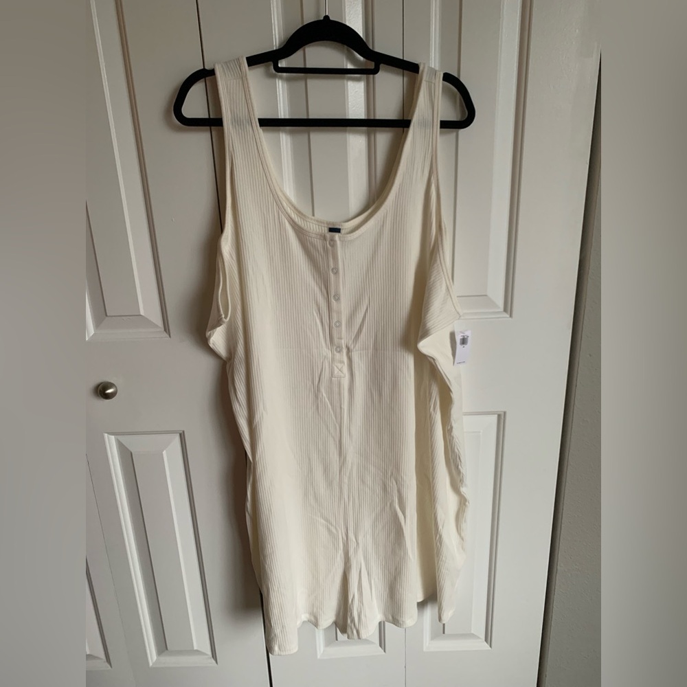 Old Navy NWT Plus Size  Cream ‘Sea Salt’ Ribbed Romper